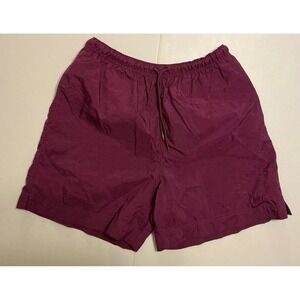 VTG Y2K 90s Nike Nylon Shorts Maroon Burgundy Crinkle Retro Athletic Dad Mens S